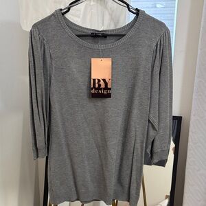 BY Design Women's Gray Sweater Blouse